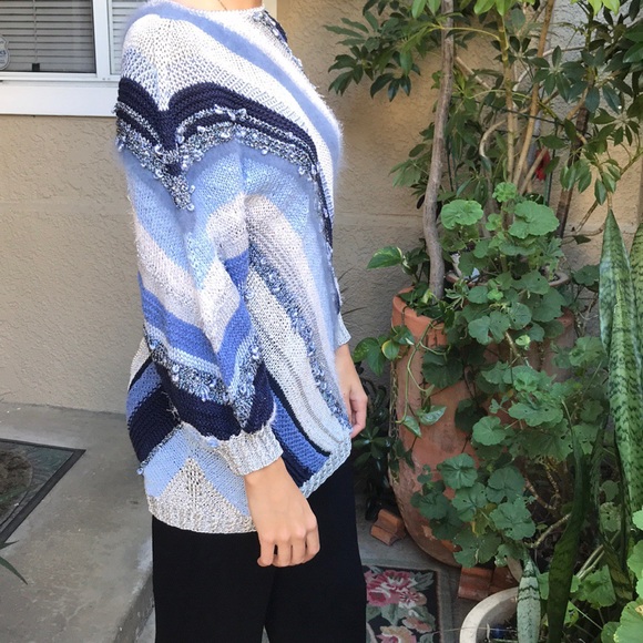 Vintage 80’s multicolored hand knitted sweater - Picture 3 of 8